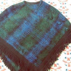 Vintage Mohair Fringed Poncho
